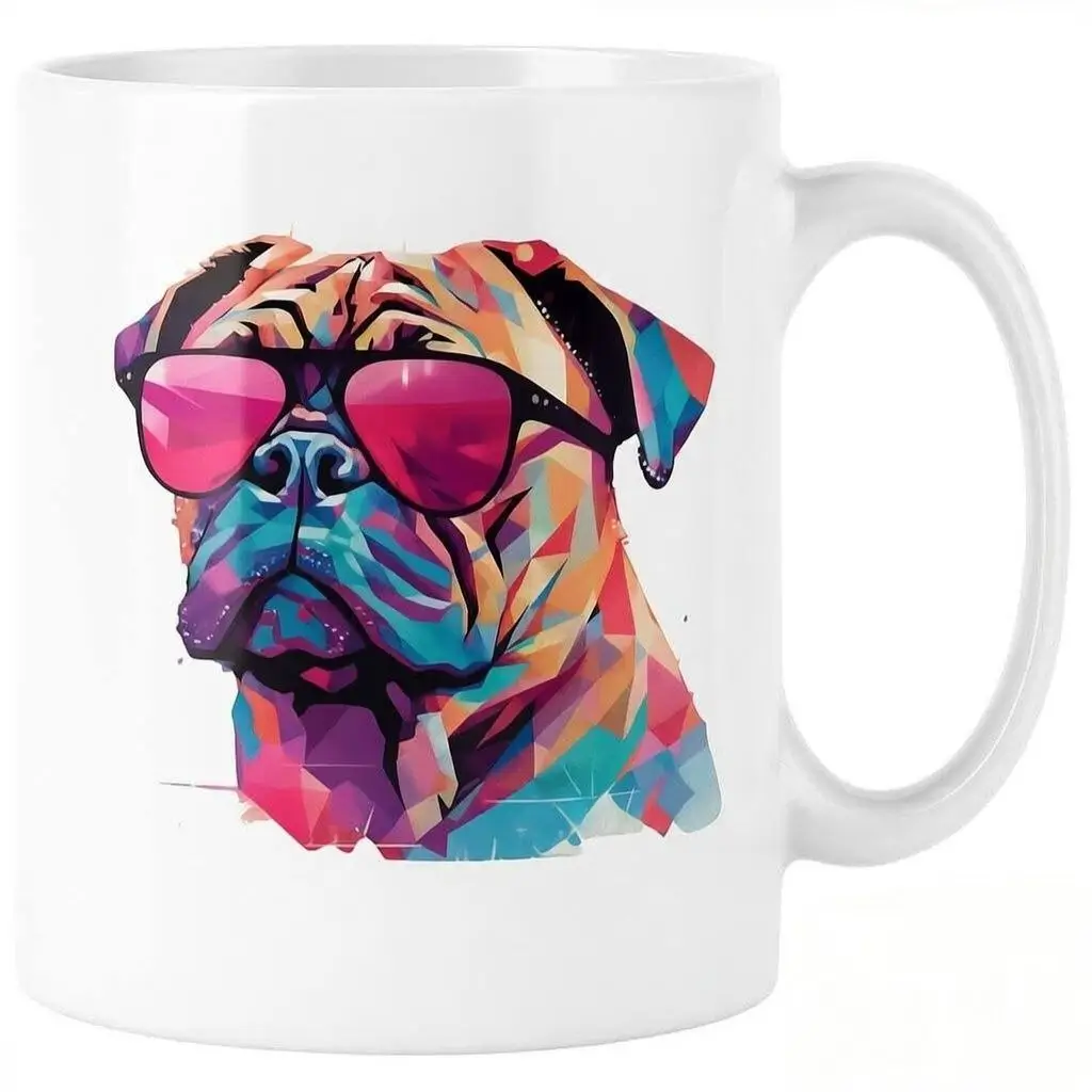 kubki z psami – kolekcja modern art & watercolor Artystyczny kubek z motywem psa - portret Buldog