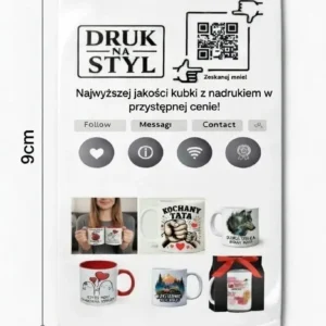 magnes na lodówkę 9x5 cm z twoim logo – projekt wizytówki gratis