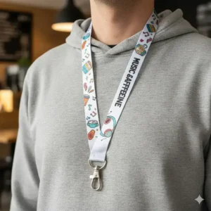 smyczka do kluczy biała